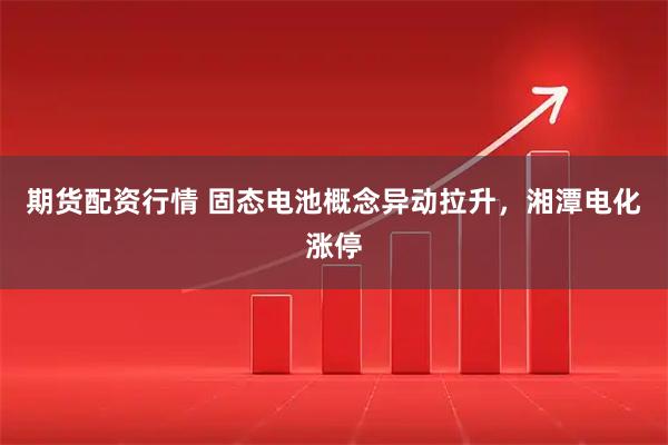 期货配资行情 固态电池概念异动拉升，湘潭电化涨停