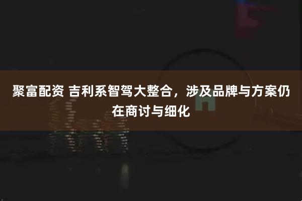 聚富配资 吉利系智驾大整合，涉及品牌与方案仍在商讨与细化