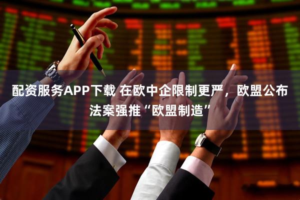 配资服务APP下载 在欧中企限制更严，欧盟公布法案强推“欧盟制造”